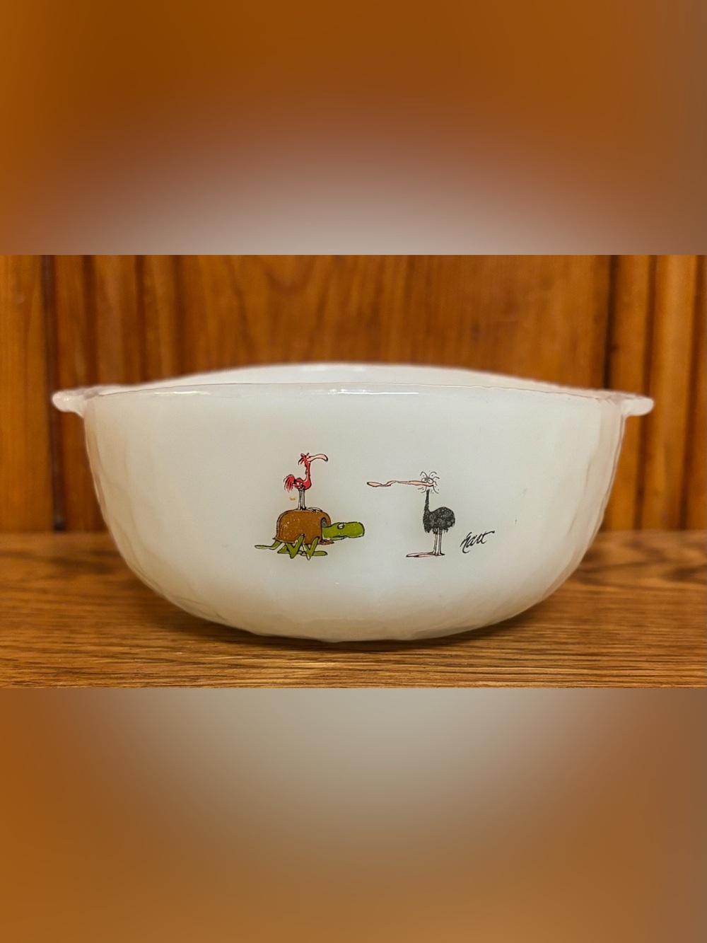 Vintage Anchor Hocking Fire King Milk Glass Cereal Bowl